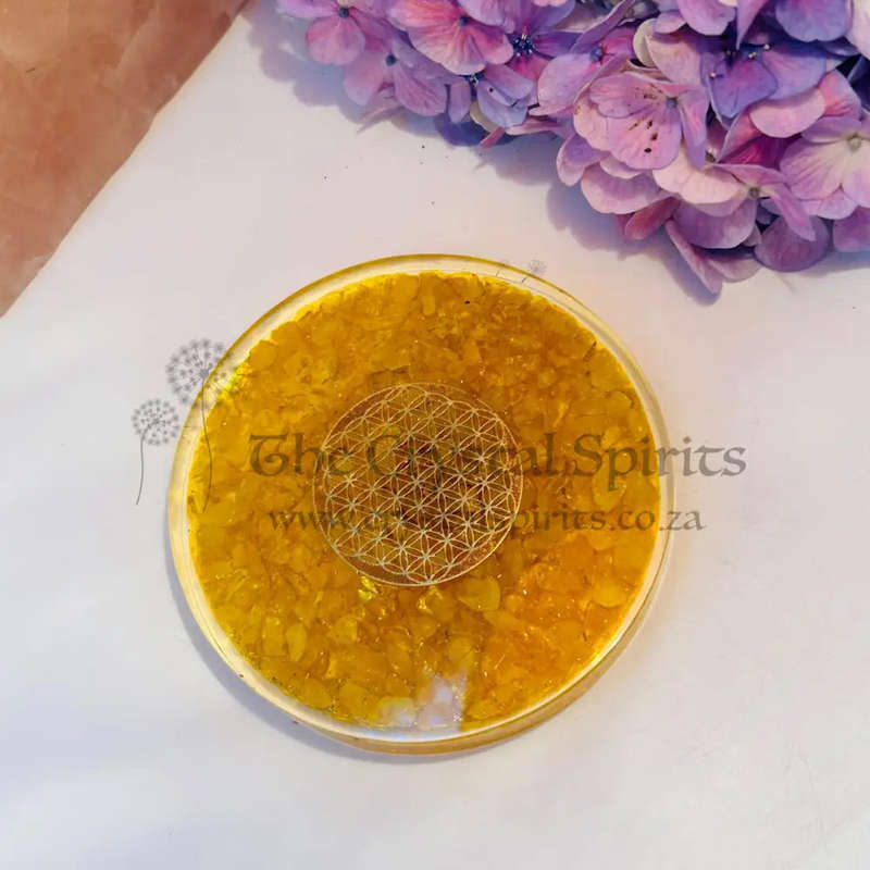 Citrine Flower Of Life Charging Plate