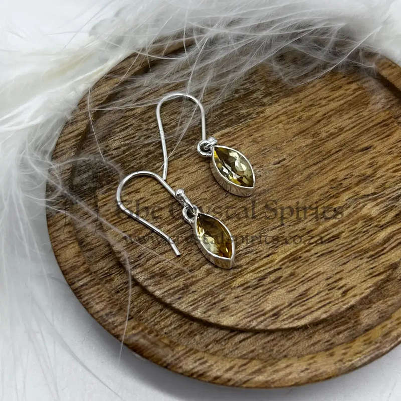 Citrine Sterling Silver Crystal Earrings