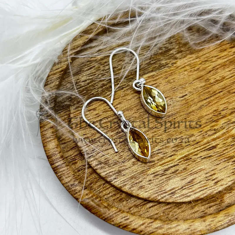 Citrine Sterling Silver Crystal Earrings