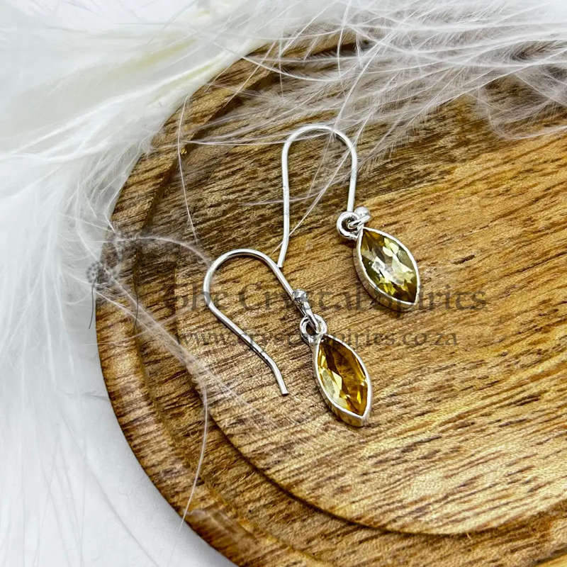 Citrine Sterling Silver Crystal Earrings