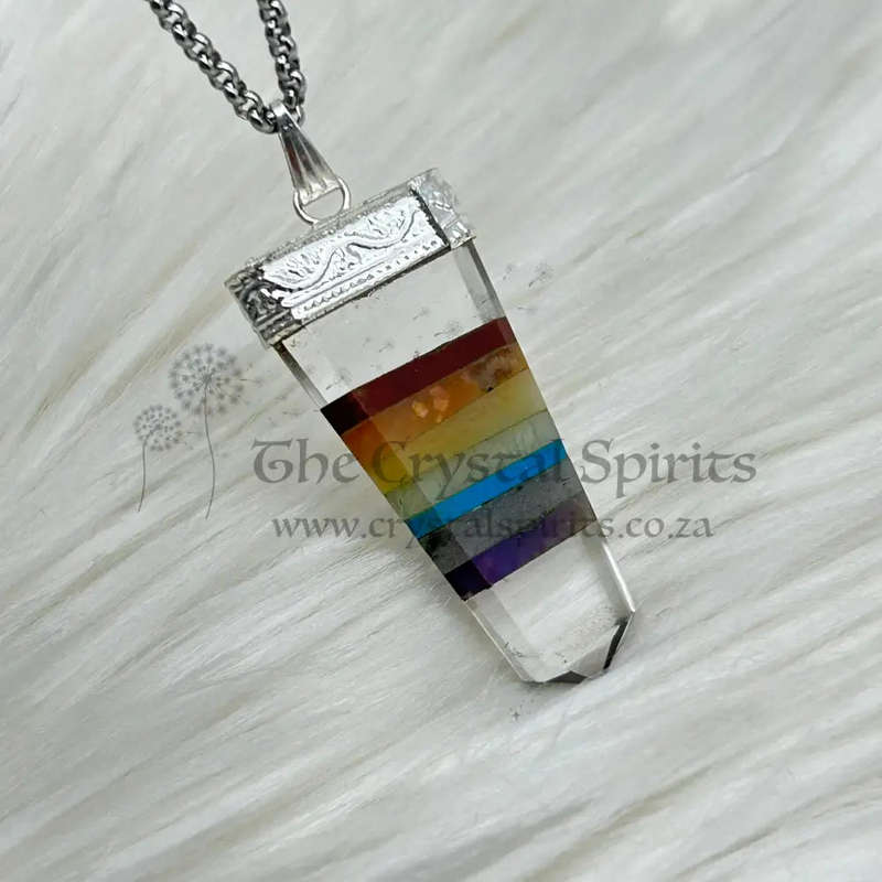 Clear Quartz Chakra Tabby Crystal Pendant