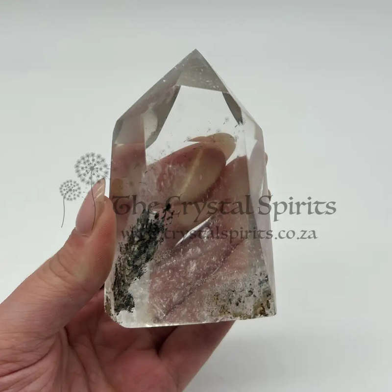 Clear Quartz Generator with Tourmaline Inclusions