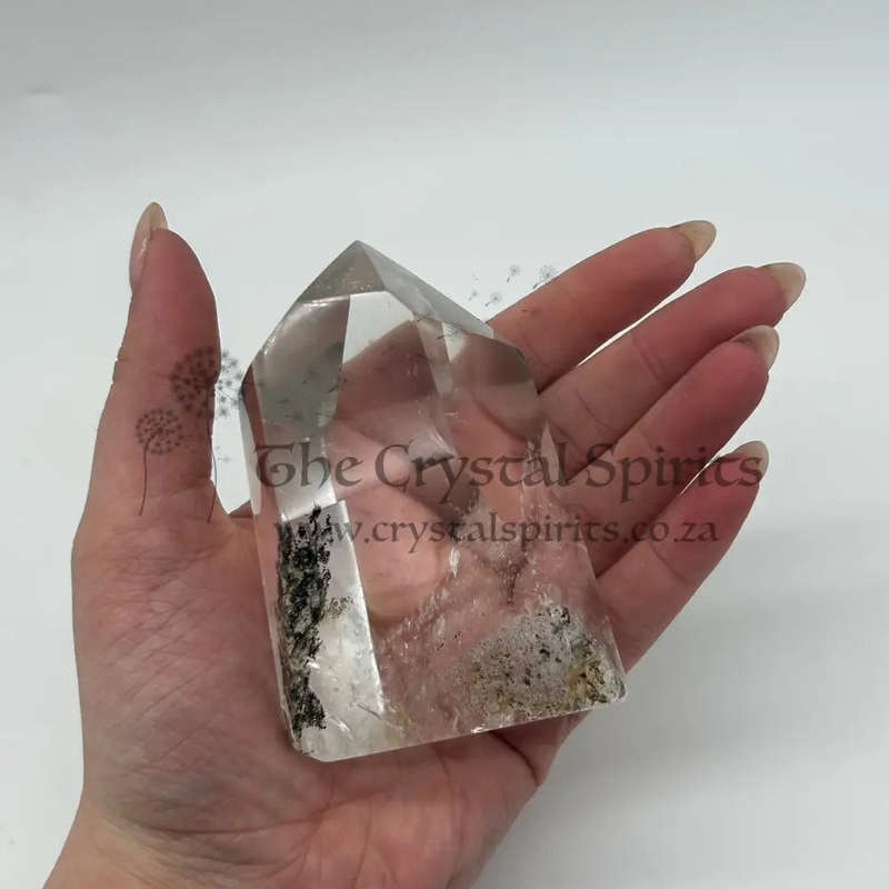 Clear Quartz Generator with Tourmaline Inclusions