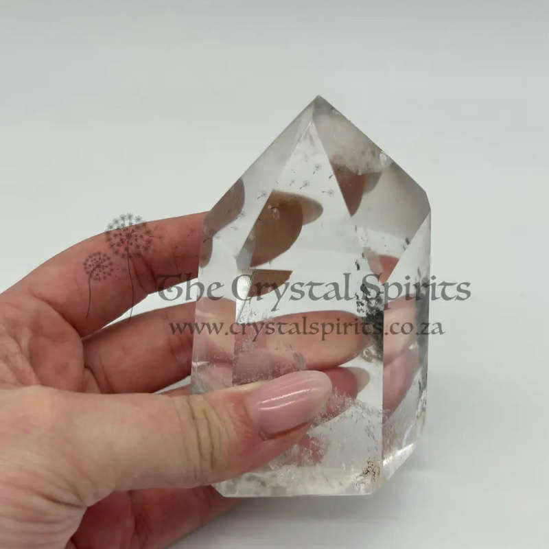 Clear Quartz Generator with Tourmaline Inclusions