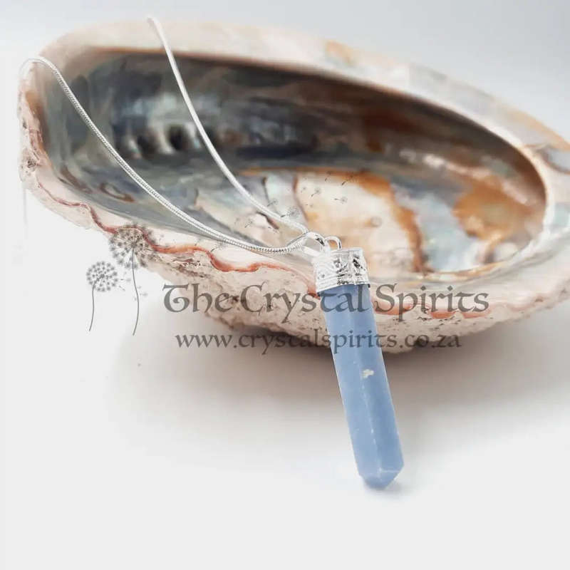Connect with the Angelic Realm Angelite Crystal Pendant from India