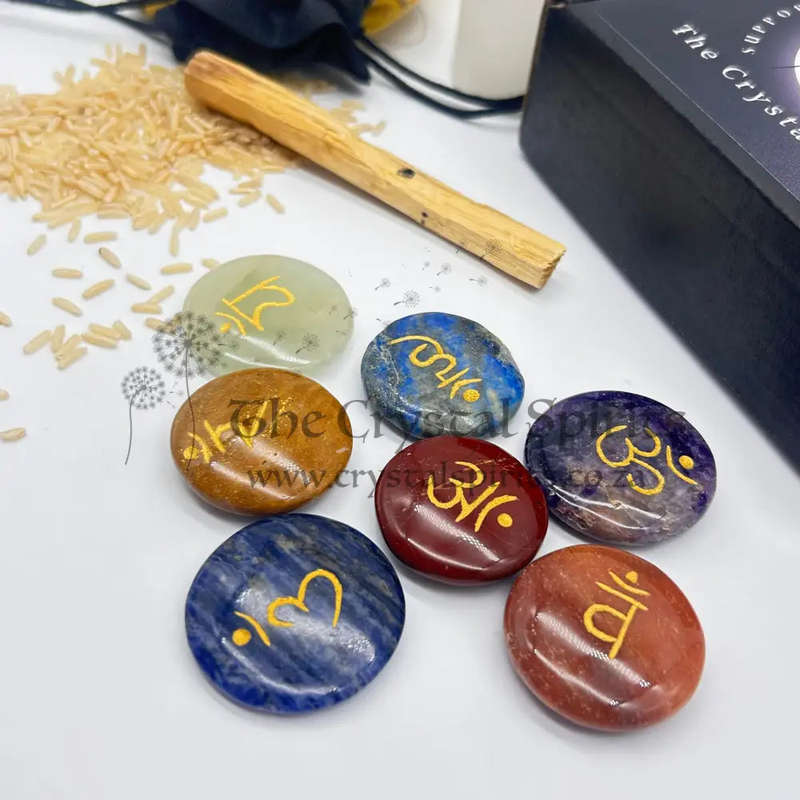 Crystal Round Seven Chakra Healing Set