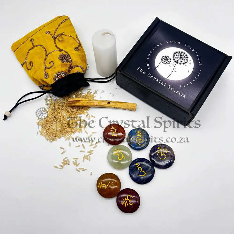 Crystal Round Seven Chakra Healing Set