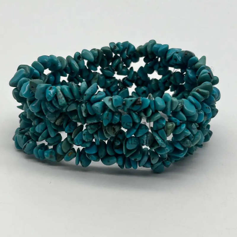 Crystal Turquoise Chip Cuffed Bracelet