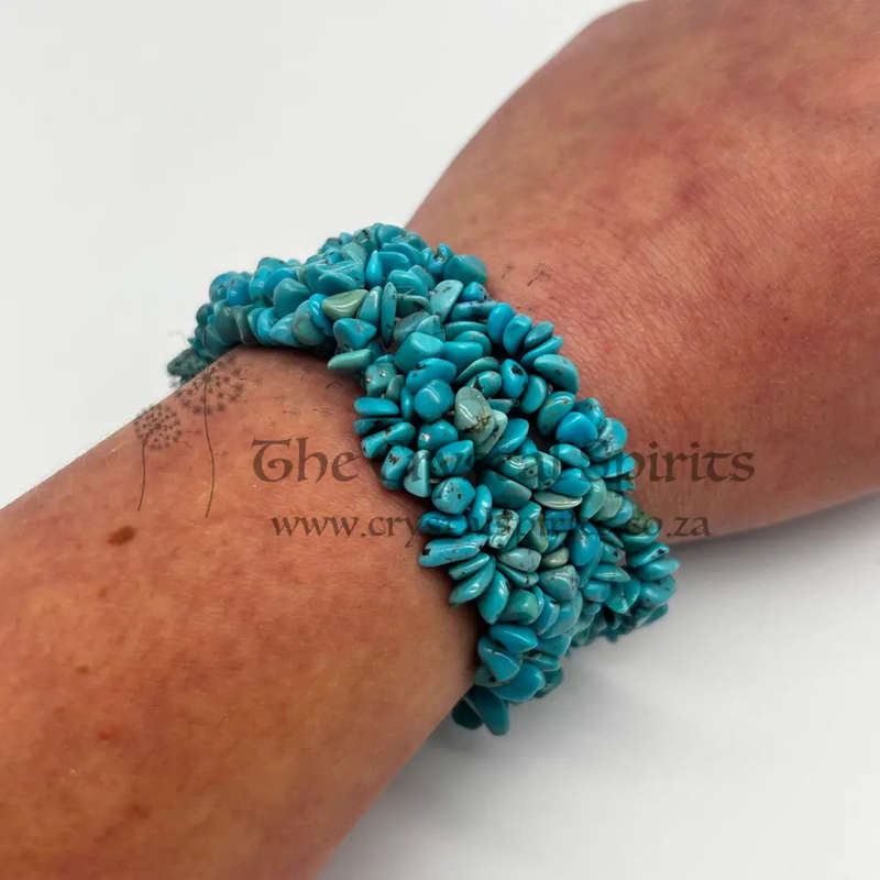 Crystal Turquoise Chip Cuffed Bracelet