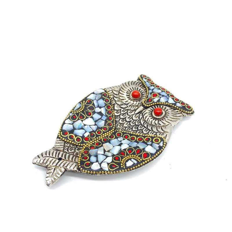 Mosaic Owl Incense Holder