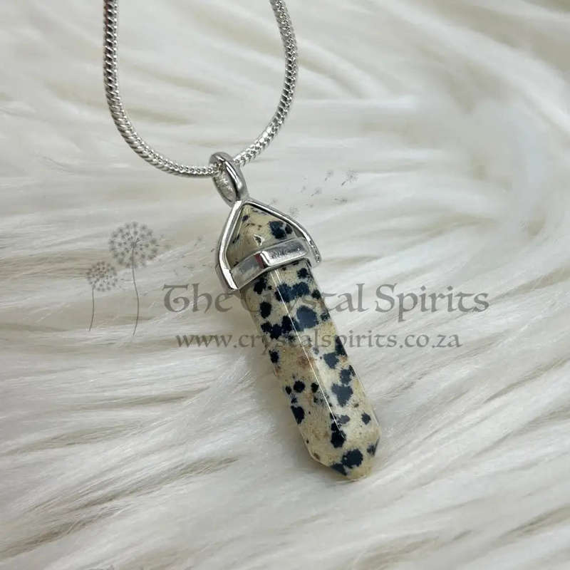 Dalmation Jasper Crystal Double Terminated Pendant