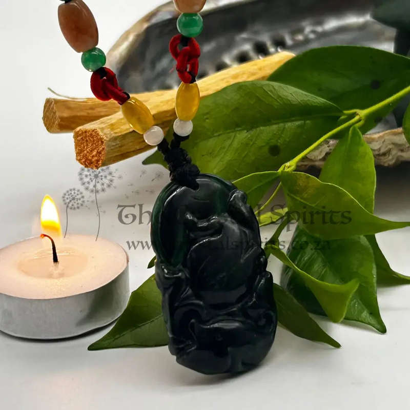 Dark Green Jade Koi Pendant Of Luck And Happiness