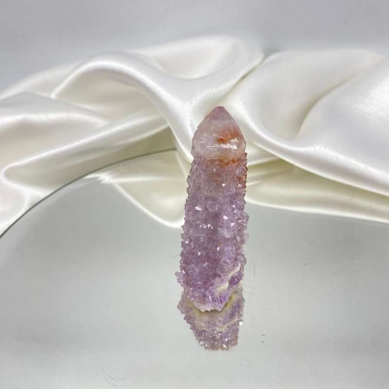 Spirit Quartz with Red Hematite and Elestiation