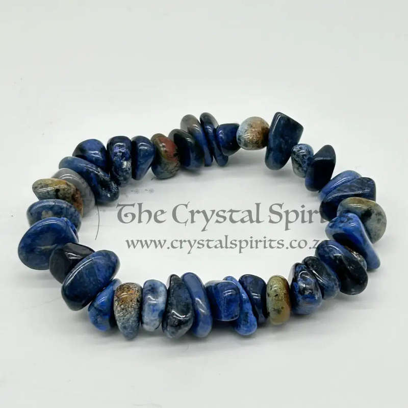Dumortierite Large Chip Crystal Bracelet
