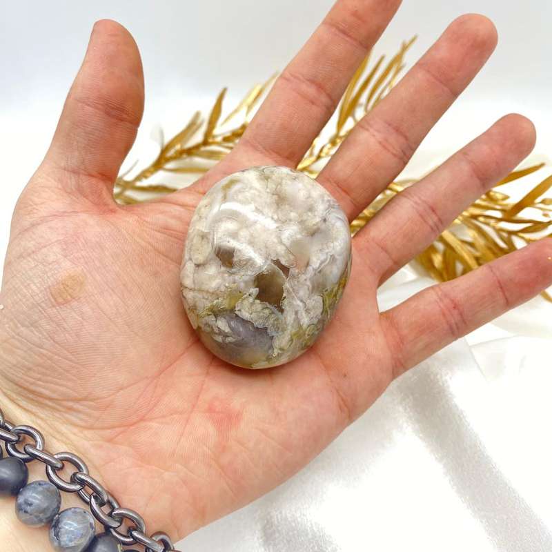 Peace and Passion Flower Agate Oval
