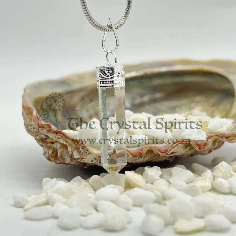Energy Amplifier Clear Quartz Crystal Pendant From India