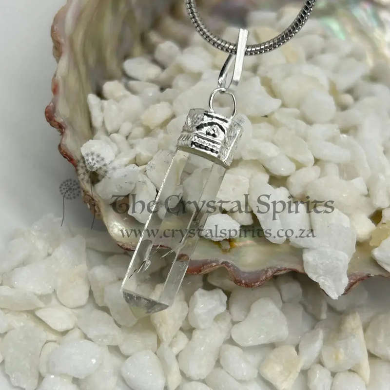 Energy Amplifier Clear Quartz Crystal Pendant From India