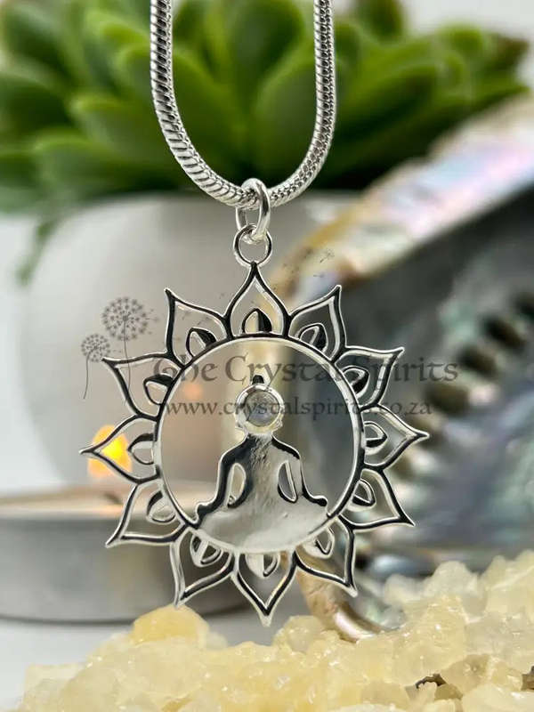 Enlightenment and Compassion Labradorite Sterling Silver Pendant