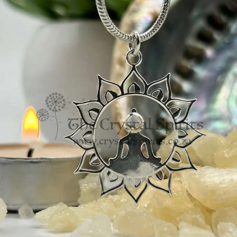 Enlightenment & Compassion Moonstone Sterling Silver Pendant