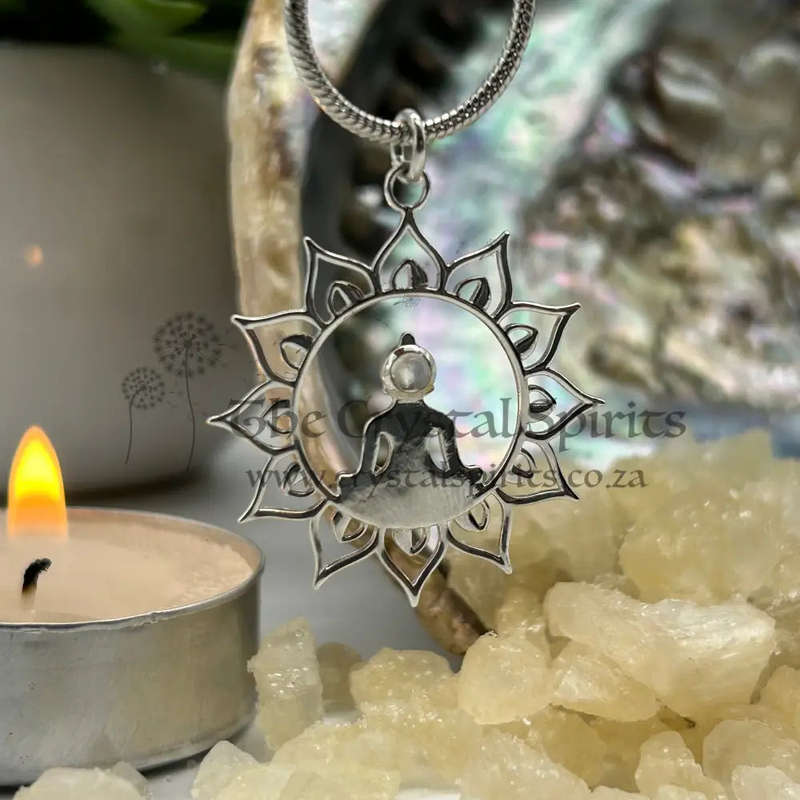 Enlightenment & Compassion Moonstone Sterling Silver Pendant