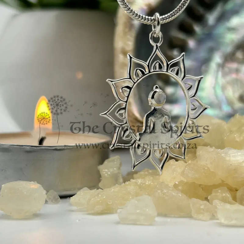 Enlightenment & Compassion Moonstone Sterling Silver Pendant