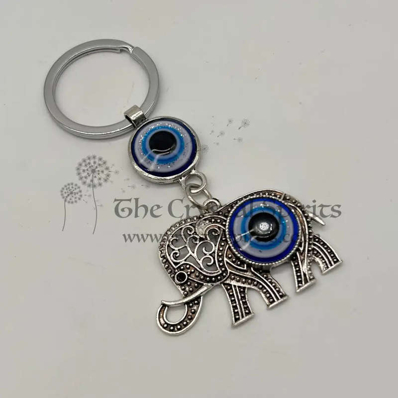 Evil Eye Elephant Keyring