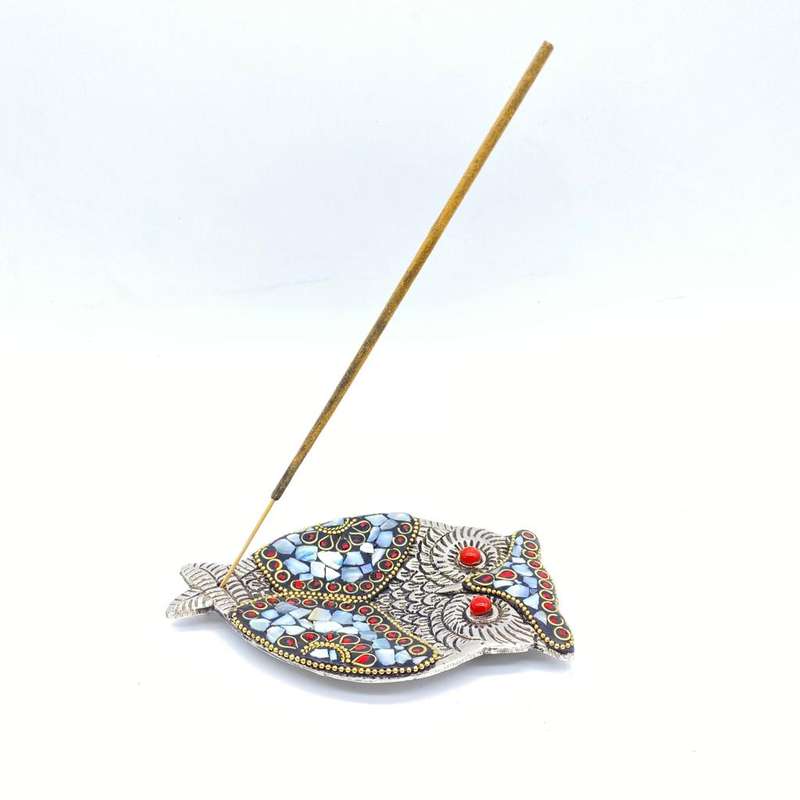 Mosaic Owl Incense Holder