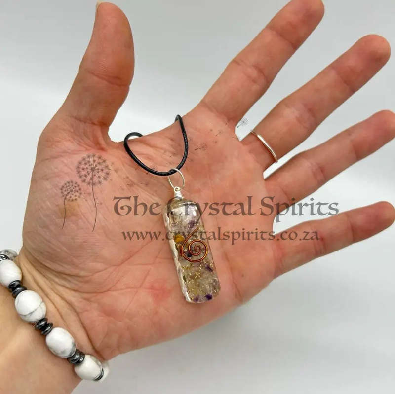 Fluorite Orgonite Pendant for Mental Stability