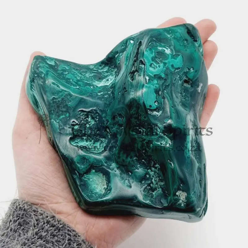 Freeform Polished Malachite Crystal for Transformation
