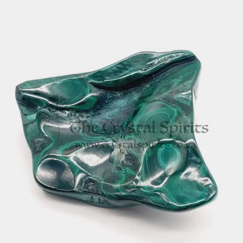 Freeform Polished Malachite Crystal for Transformation