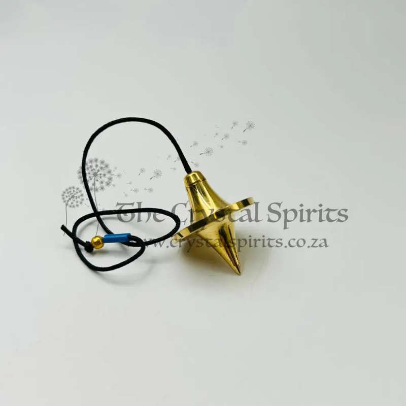 Genuine Brass Pendulum - Spinning Top Shape with a Black Chord