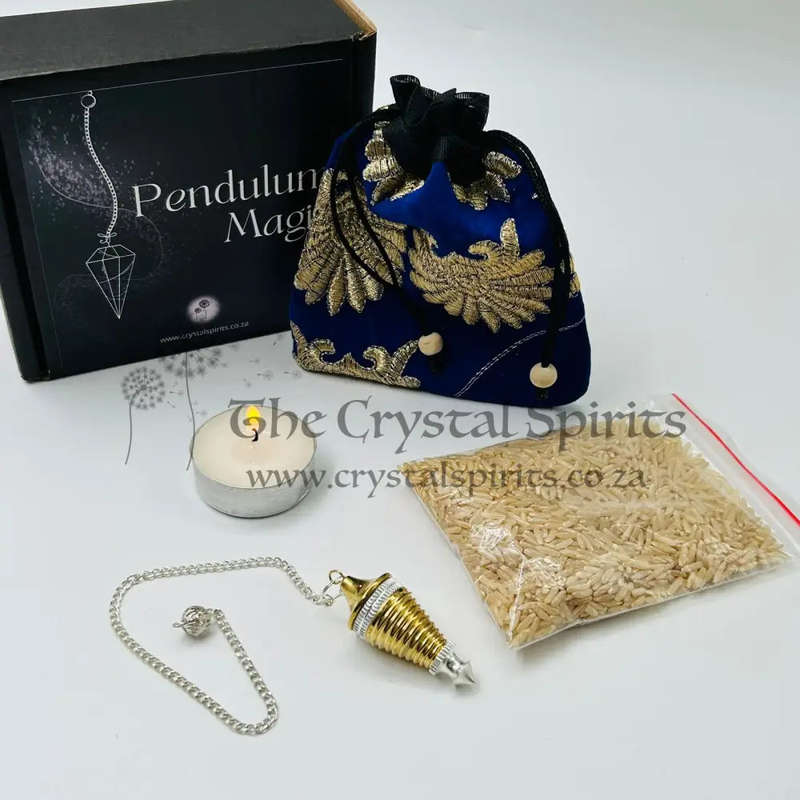 Genuine Brass pendulum with grooved silver metal trim and white metal chain