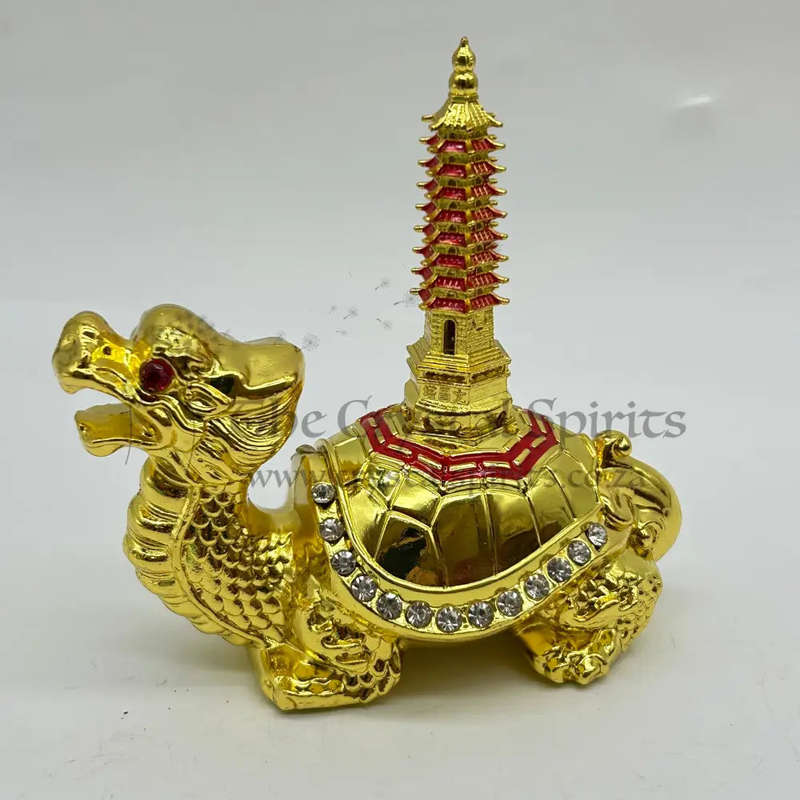 Gold Dragon With Pagoda