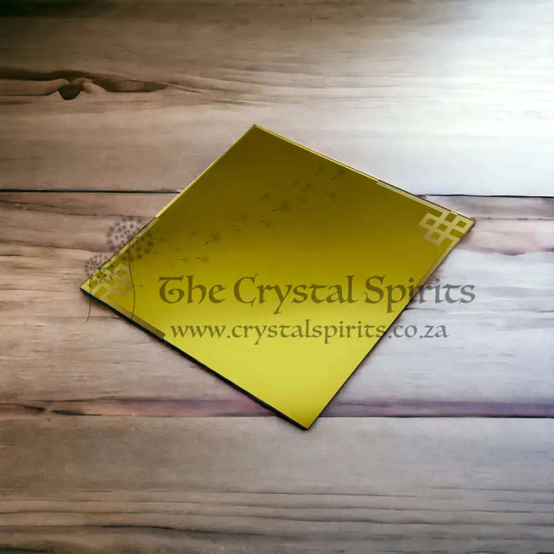 Gold Mirror With Auspicious Knot