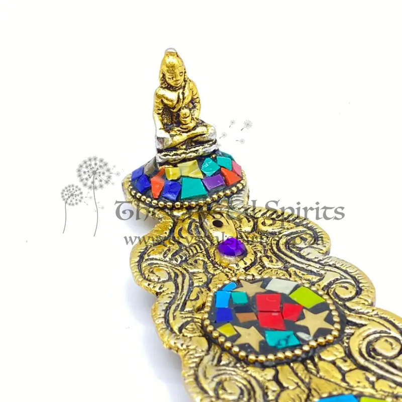 Gold Rainbow Mosaic Buddha Incense Holder