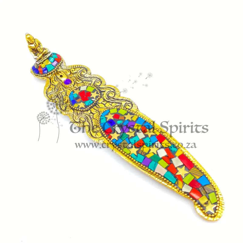 Gold Rainbow Mosaic Buddha Incense Holder