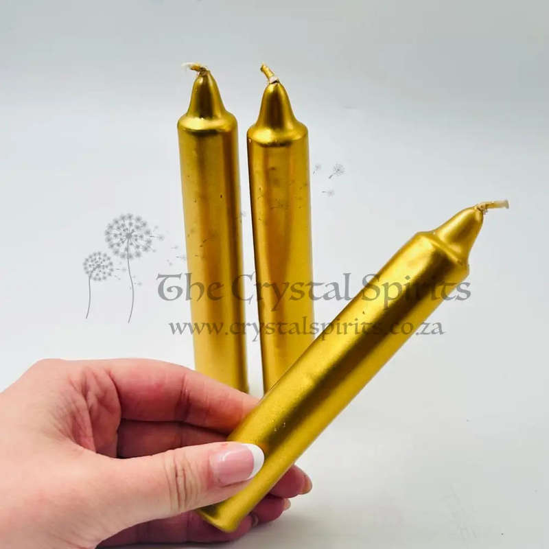 Gold Solid Coloured Ritual Candles