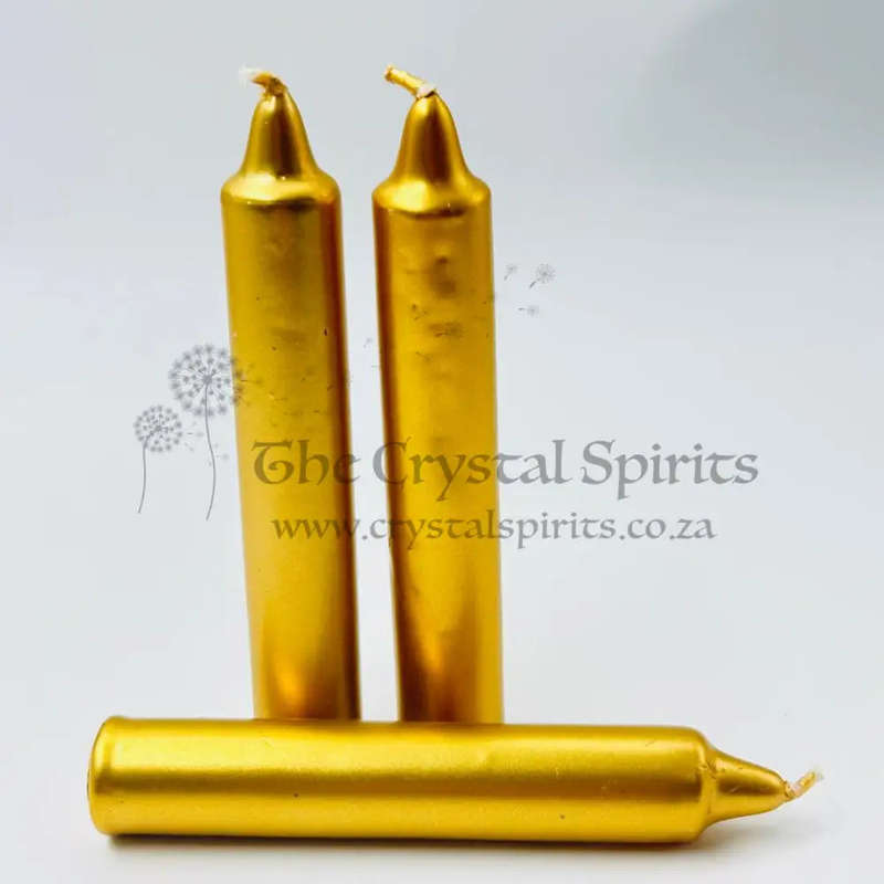 Gold Solid Coloured Ritual Candles
