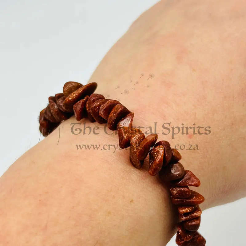 Goldstone Chip Crystal Bracelet