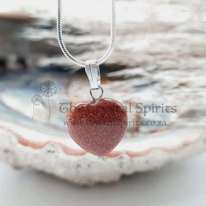 Goldstone Crystal Heart Shaped Pendant