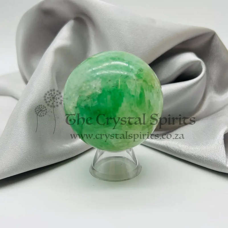 Green Fluorite Crystal Sphere