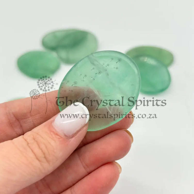 Green Fluorite Crystal Worry Stone