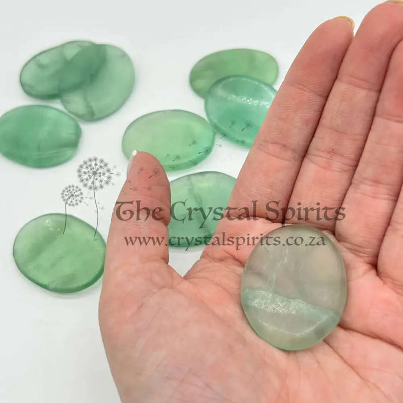 Green Fluorite Crystal Worry Stone