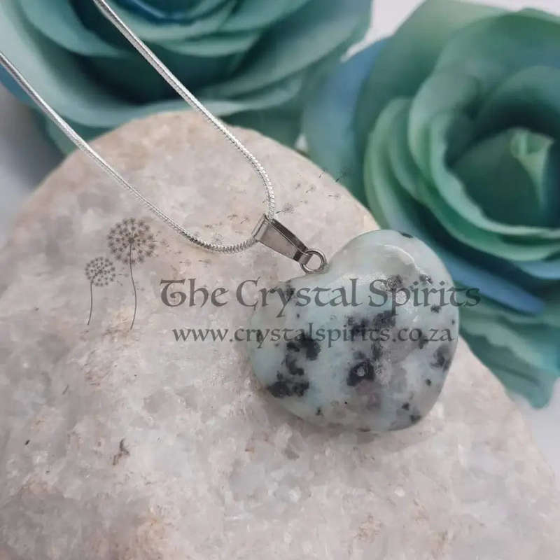 Green Moonstone Heart Pendant