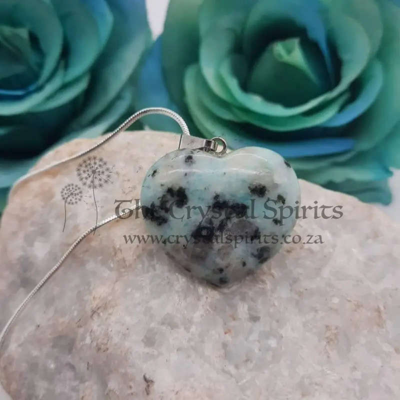 Green Moonstone Heart Pendant