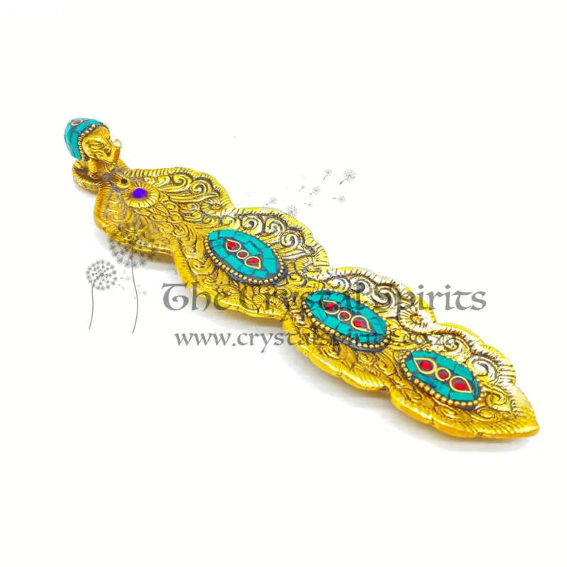 Green Mosaic Elephant Incense Holder