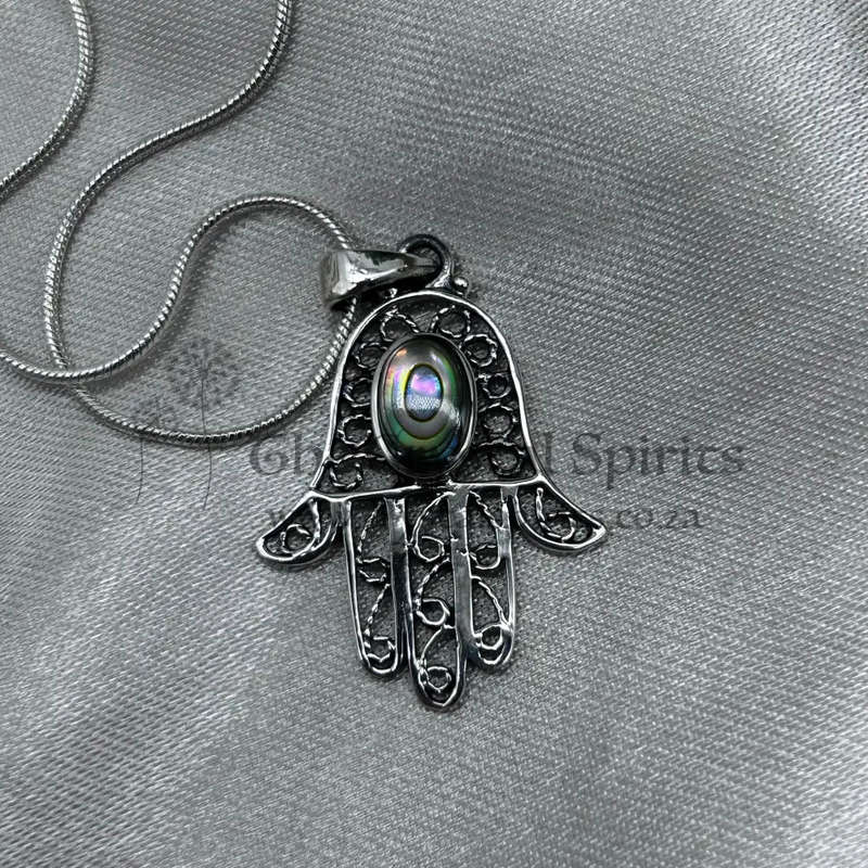 Handof Hamsa With Mother Of Pearl Sterling Silver Pendant