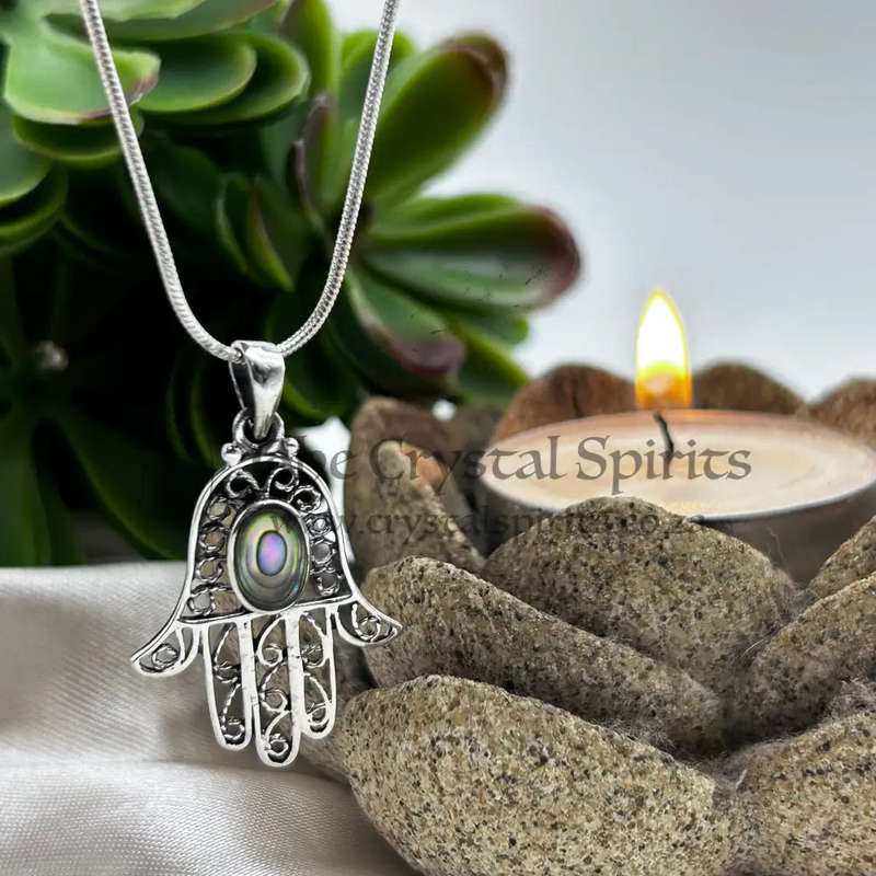Handof Hamsa With Mother Of Pearl Sterling Silver Pendant