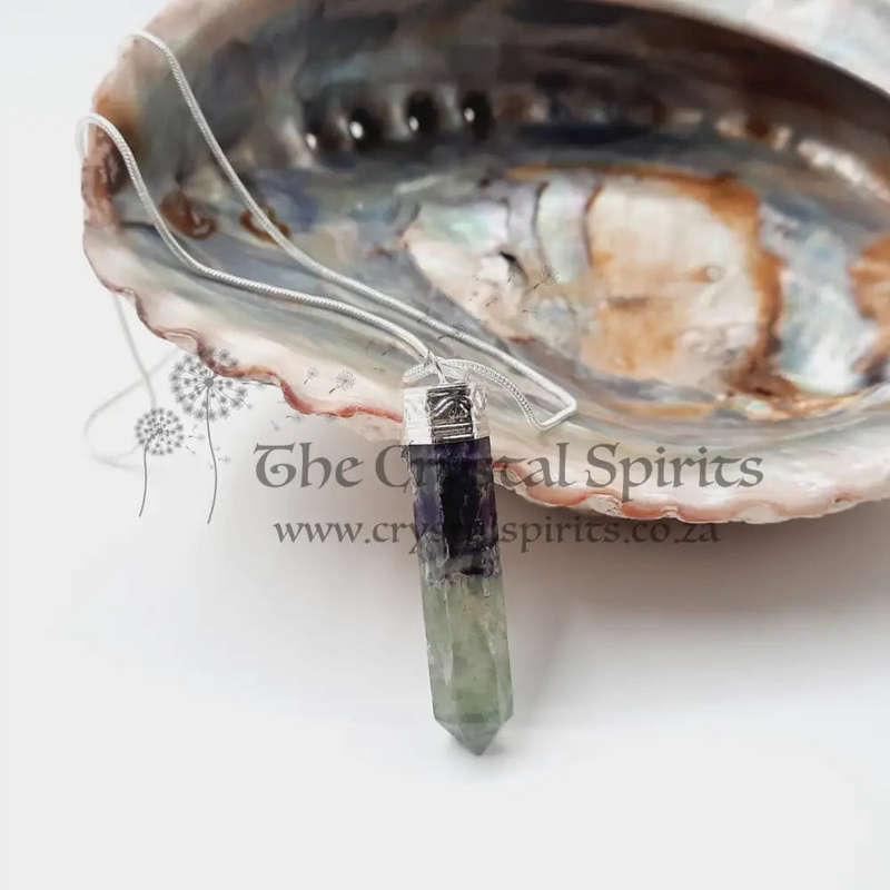 Harmony & Joy Fluorite Crystal Pendant from India