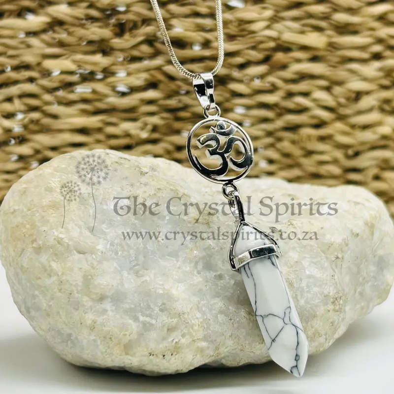 Howlite OM Crystal Pendant